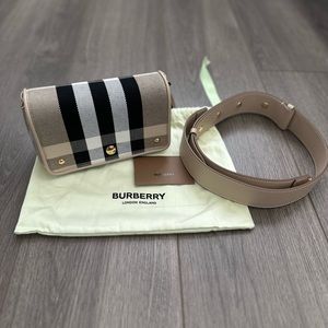 NWT Burberry hackberry canvas check handbag